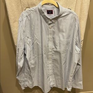 XXL Blue Striped Untuckit Buttondown Shirt